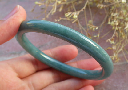 Certified Green Burma 100% Natural A JADE Jadeite Circle Bangle Bracelet 57 mm 手镯 641981  TN