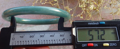 Certified Green Burma 100% Natural A JADE Jadeite Circle Bangle Bracelet 57 mm 手镯 641981  TN