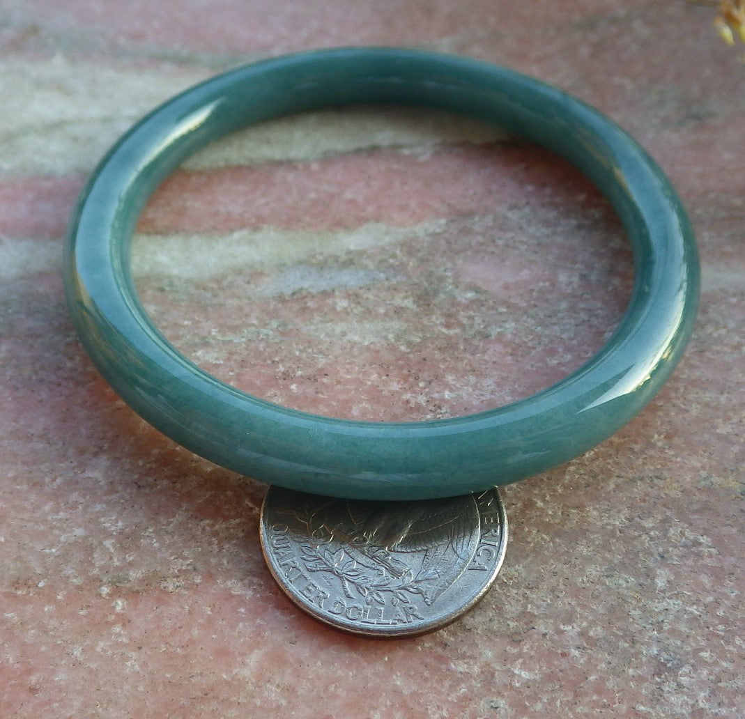 Certified Green Burma 100% Natural A JADE Jadeite Circle Bangle Bracelet 57 mm 手镯 641981  TN