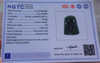 Certified Icy Green Burma 100% Natural A Jade jadeite Landscape painting Tree Necklace Necklace 山水画 642072  TN