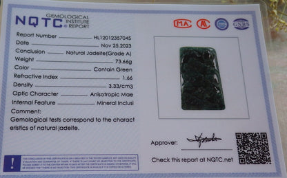 Certified Icy Green Burma 100% Natural A Jade jadeite Landscape painting Tree Necklace Necklace 山水画 642096  TN
