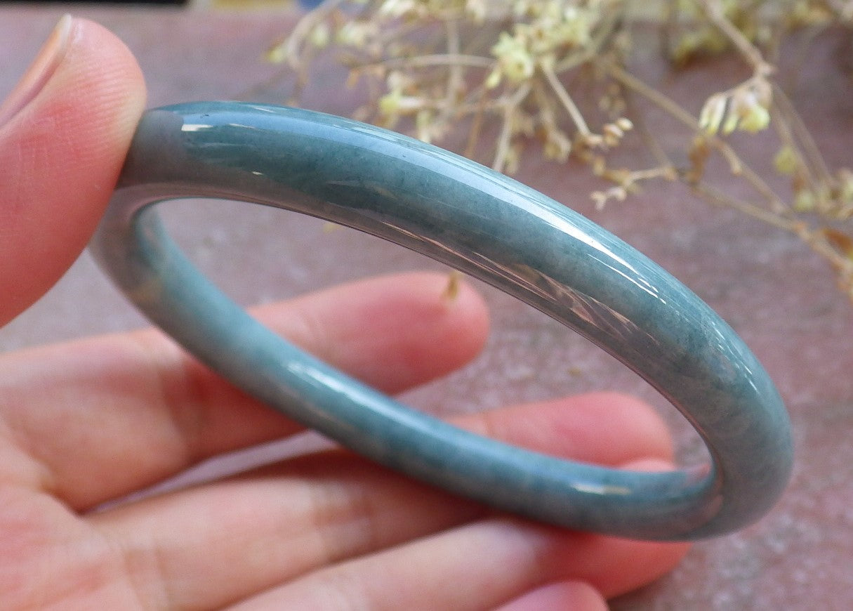 Certified Green Burma 100% Natural A JADE Jadeite Circle Bangle Bracelet 58 mm 手镯 642148  TN