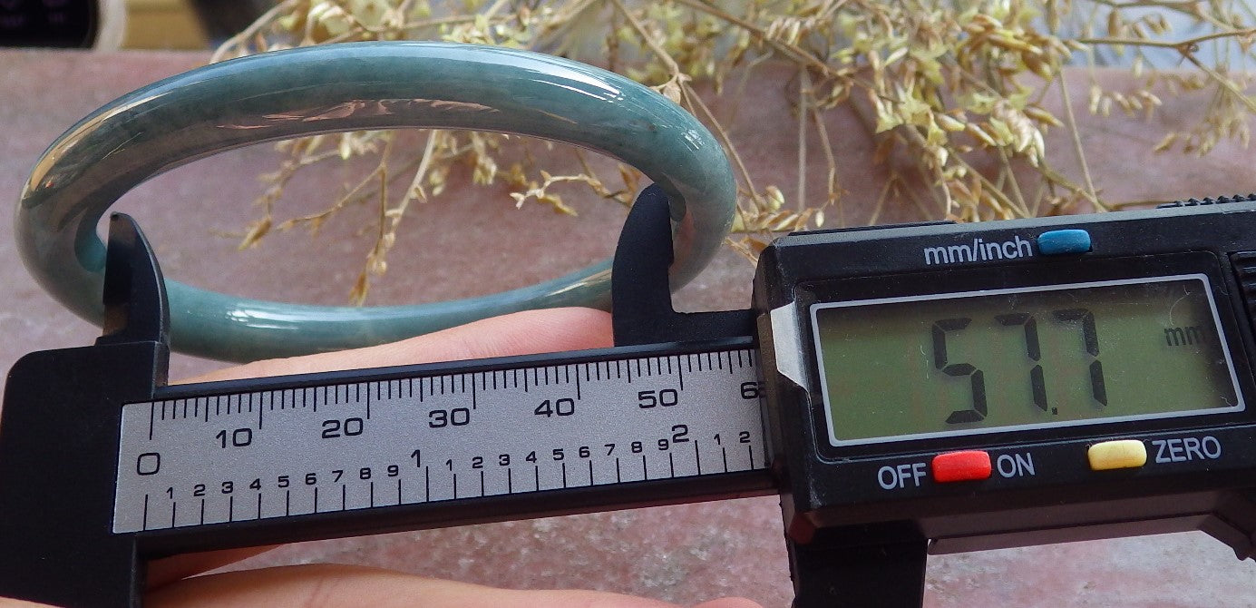 Certified Green Burma 100% Natural A JADE Jadeite Circle Bangle Bracelet 58 mm 手镯 642148  TN