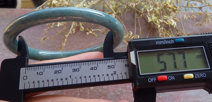Certified Green Burma 100% Natural A JADE Jadeite Circle Bangle Bracelet 58 mm 手镯 642148  TN