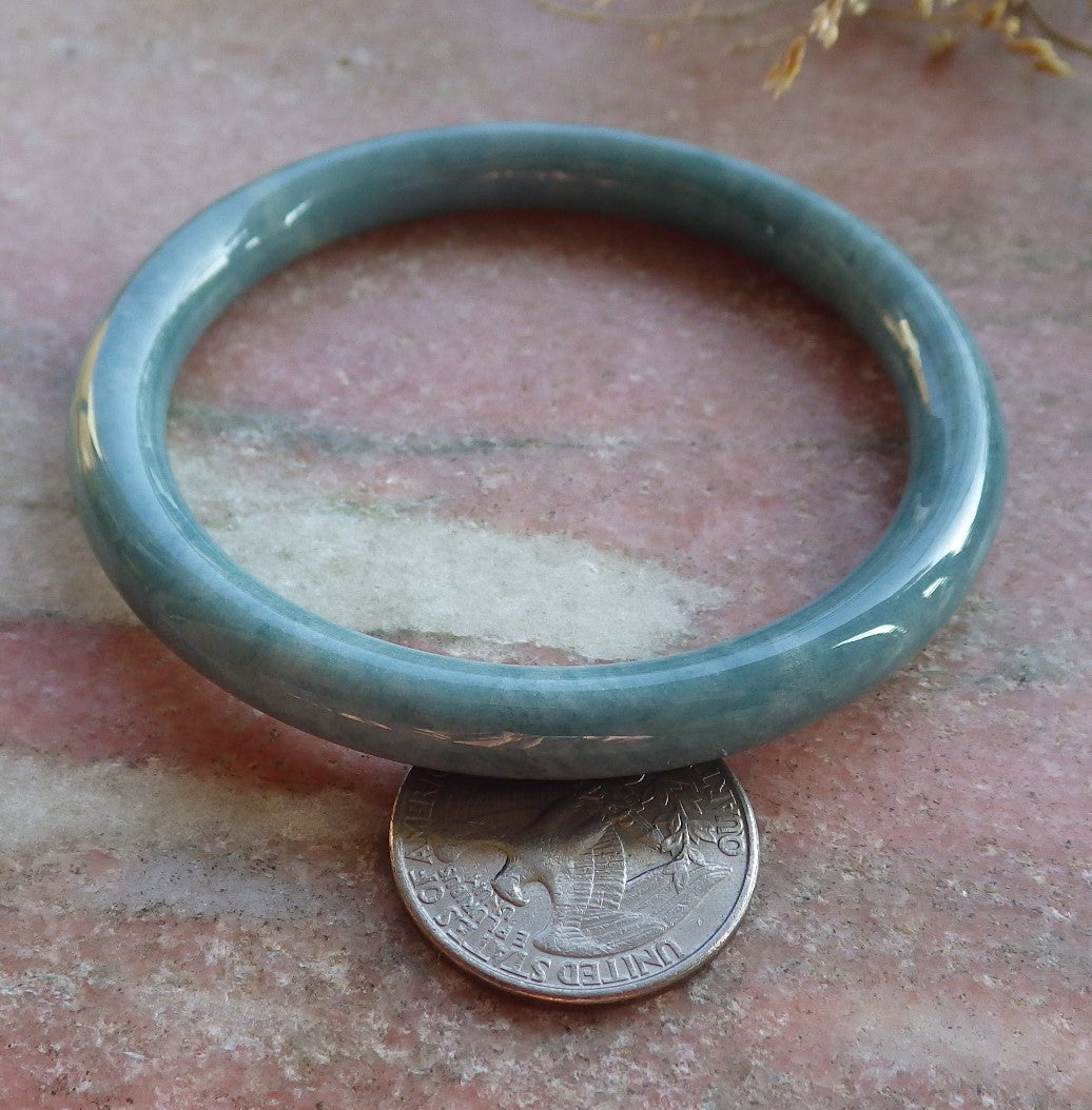 Certified Green Burma 100% Natural A JADE Jadeite Circle Bangle Bracelet 58 mm 手镯 642148  TN