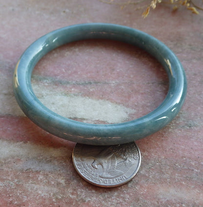 Certified Green Burma 100% Natural A JADE Jadeite Circle Bangle Bracelet 58 mm 手镯 642148  TN
