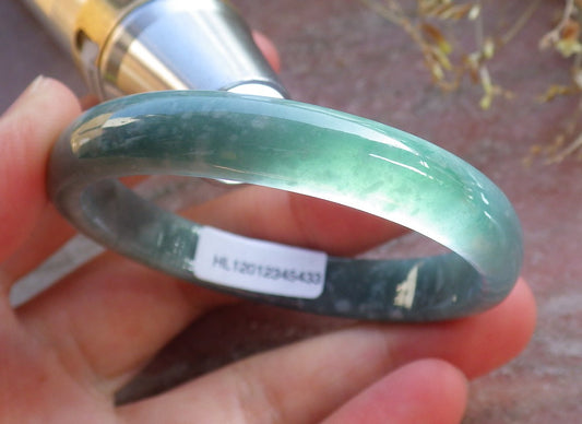 Certified Icy Green Burma 100% Natural A JADE Jadeite Bangle Bracelet 50 mm 手镯 642157 TN  Small Size