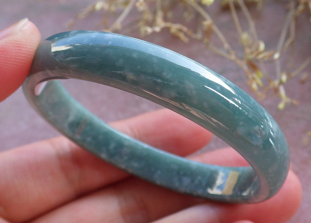 Certified Icy Green Burma 100% Natural A JADE Jadeite Bangle Bracelet 50 mm 手镯 642157 TN  Small Size