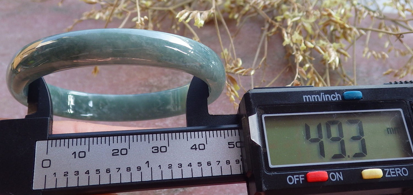 Certified Icy Green Burma 100% Natural A JADE Jadeite Bangle Bracelet 50 mm 手镯 642157 TN  Small Size