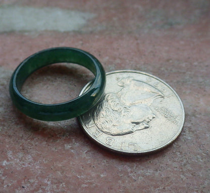 Certified Icy Green Burma 100% Natural A JADE Jadeite Circle RING USA. 7 戒指 642234  TN