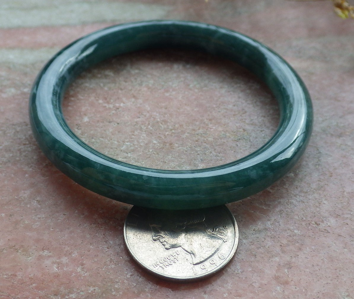 Certified Icy Green Burma 100% Natural A JADE Jadeite Circle Bangle Bracelet 55 mm 手镯 642302  TN