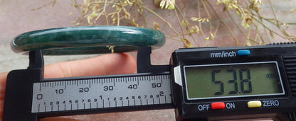 Certified Icy Green Burma 100% Natural A JADE Jadeite Circle Bangle Bracelet 54 mm 手镯 642313  TN