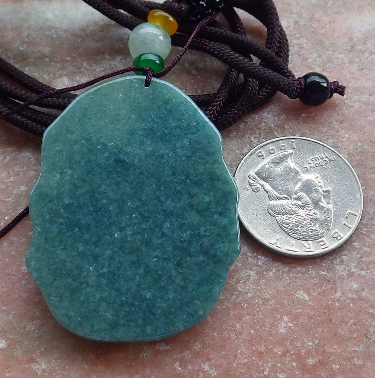 Certified Green Burma 100% Natural A Jade jadeite pendant Virgin Mary Necklace 圣母 642346  TN