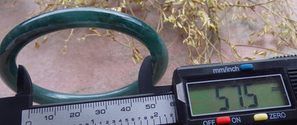Certified Icy Green Burma 100% Natural A JADE Jadeite Circle Bangle Bracelet 58 mm 手镯 642457  TN
