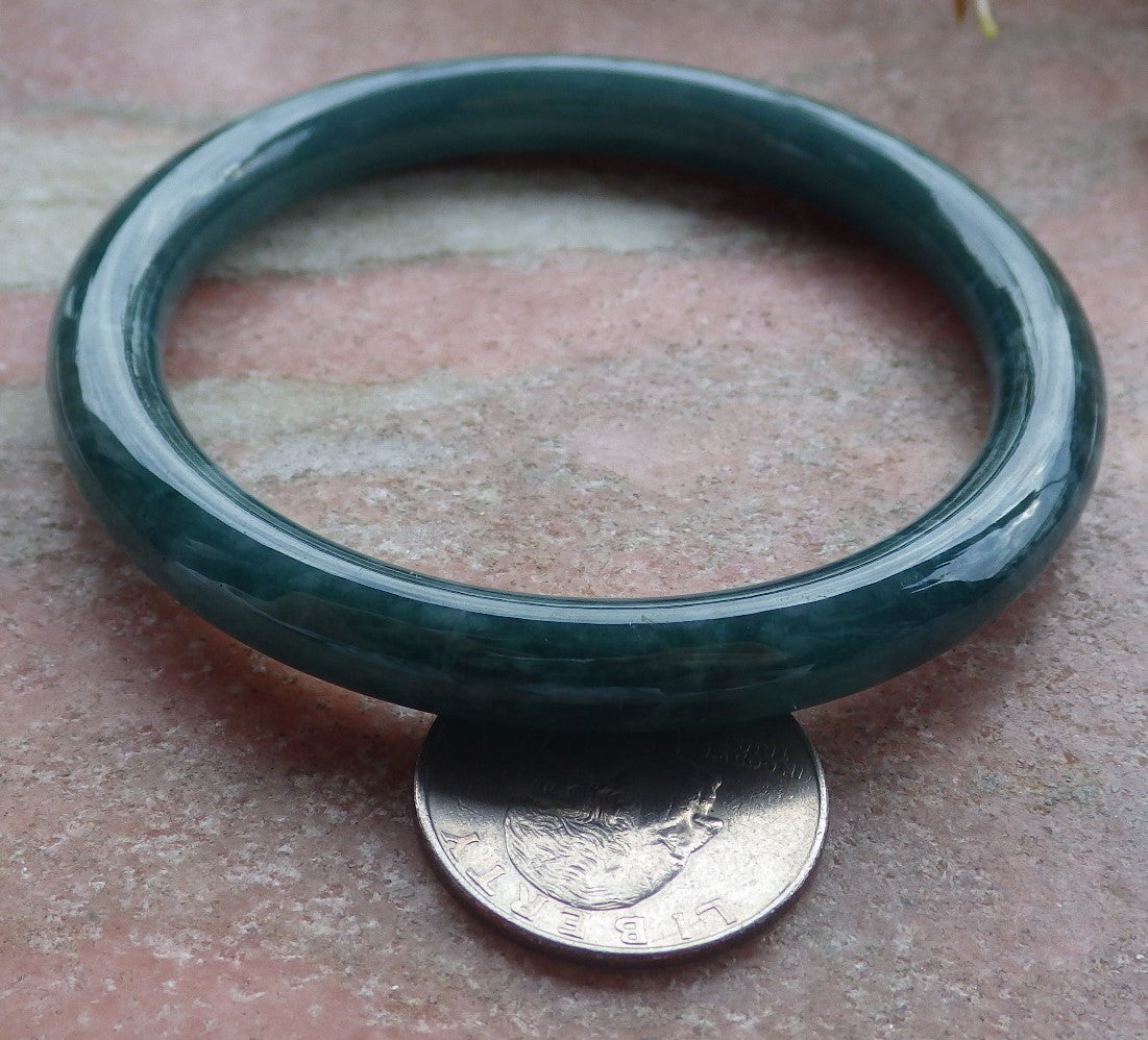 Certified Icy Green Burma 100% Natural A JADE Jadeite Circle Bangle Bracelet 58 mm 手镯 642457  TN