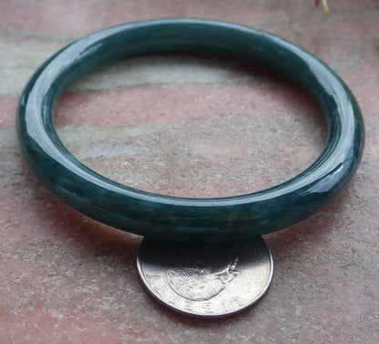 Certified Icy Green Burma 100% Natural A JADE Jadeite Circle Bangle Bracelet 58 mm 手镯 642457  TN