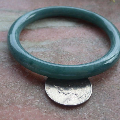 Certified Icy Green Burma 100% Natural A JADE Jadeite Circle Bangle Bracelet 55 mm 手镯 642477  TN