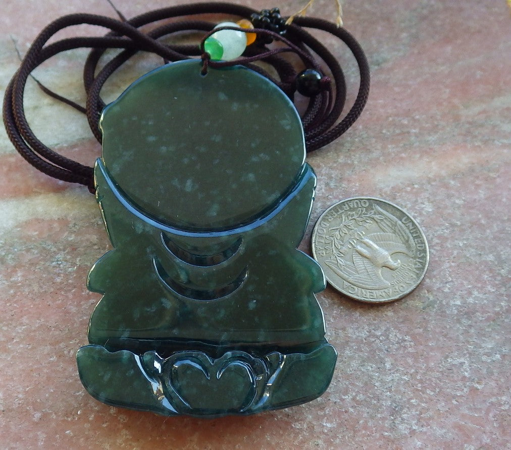 Certified Icy Blue Water Green Burma 100% Natural A Jade jadeite Pendant Guanyin Kwan Yin Lotus Flower Necklace 观音 642601  TN