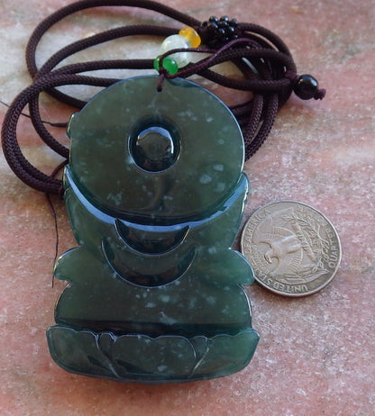 Certified Icy Blue Water Green Burma 100% Natural A Jade jadeite Pendant Guanyin Kwan Yin Lotus Flower Necklace 观音 632612  TN
