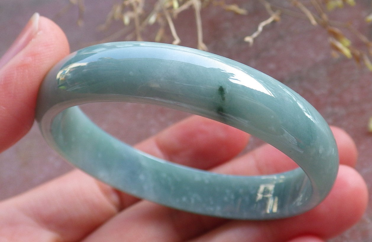 Certified Icy Green Burma 100% Natural A JADE Jadeite Bangle Bracelet 49 mm 手镯 642734 Small Size  TN