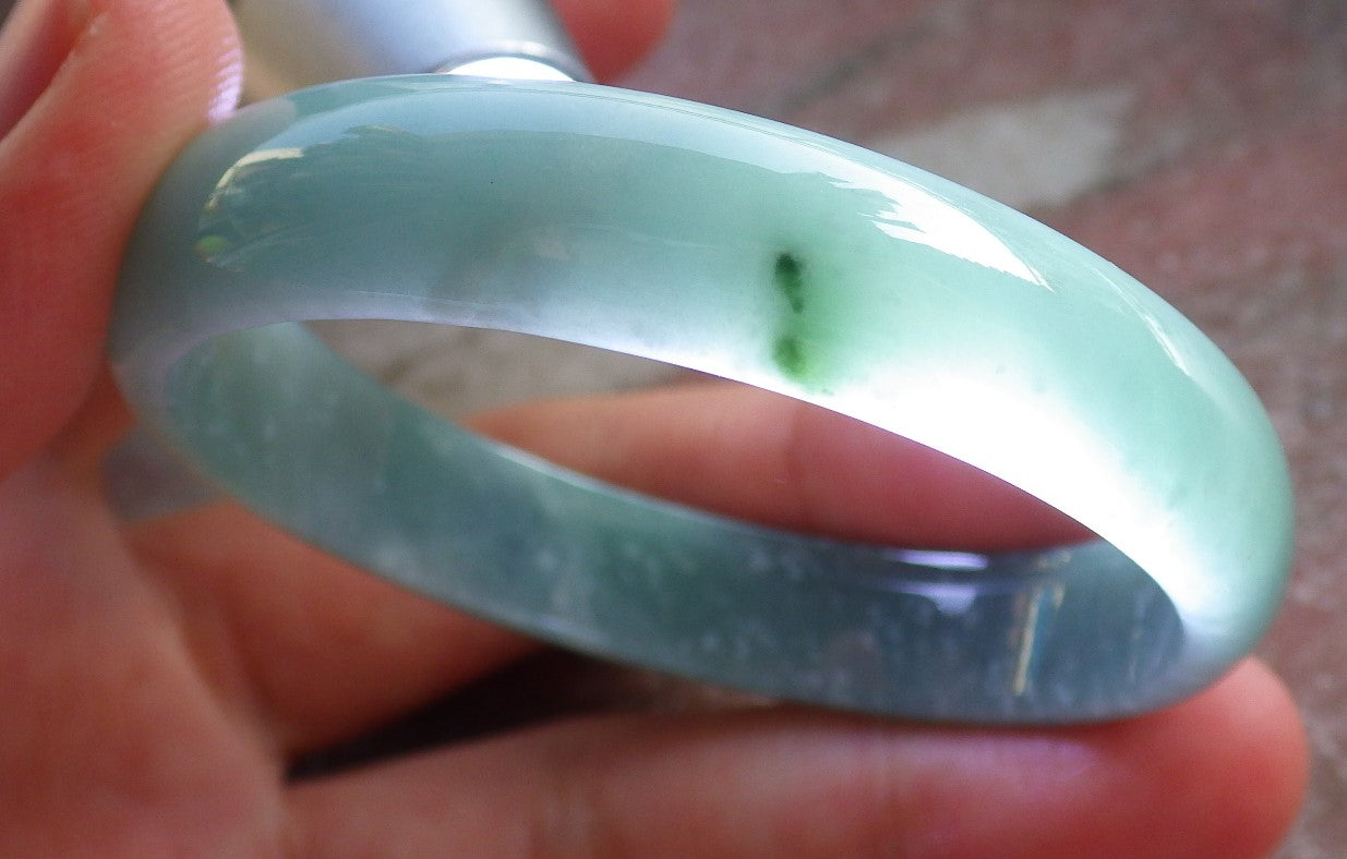 Certified Icy Green Burma 100% Natural A JADE Jadeite Bangle Bracelet 49 mm 手镯 642734 Small Size  TN