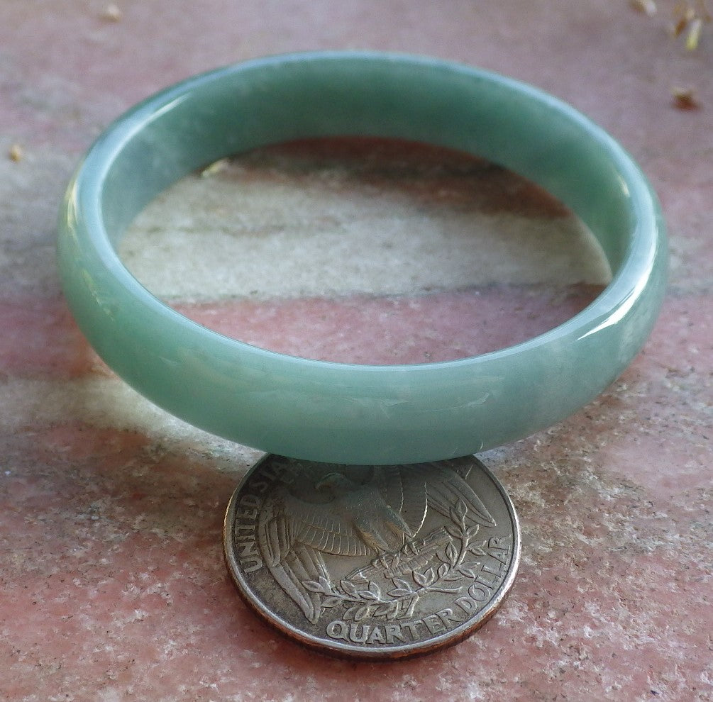 Certified Icy Green Burma 100% Natural A JADE Jadeite Bangle Bracelet 49 mm 手镯 642734 Small Size  TN