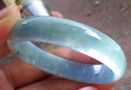 Certified Icy Green Burma 100% Natural A JADE Jadeite Bangle Bracelet 49 mm 手镯 642744 Small Size  TN