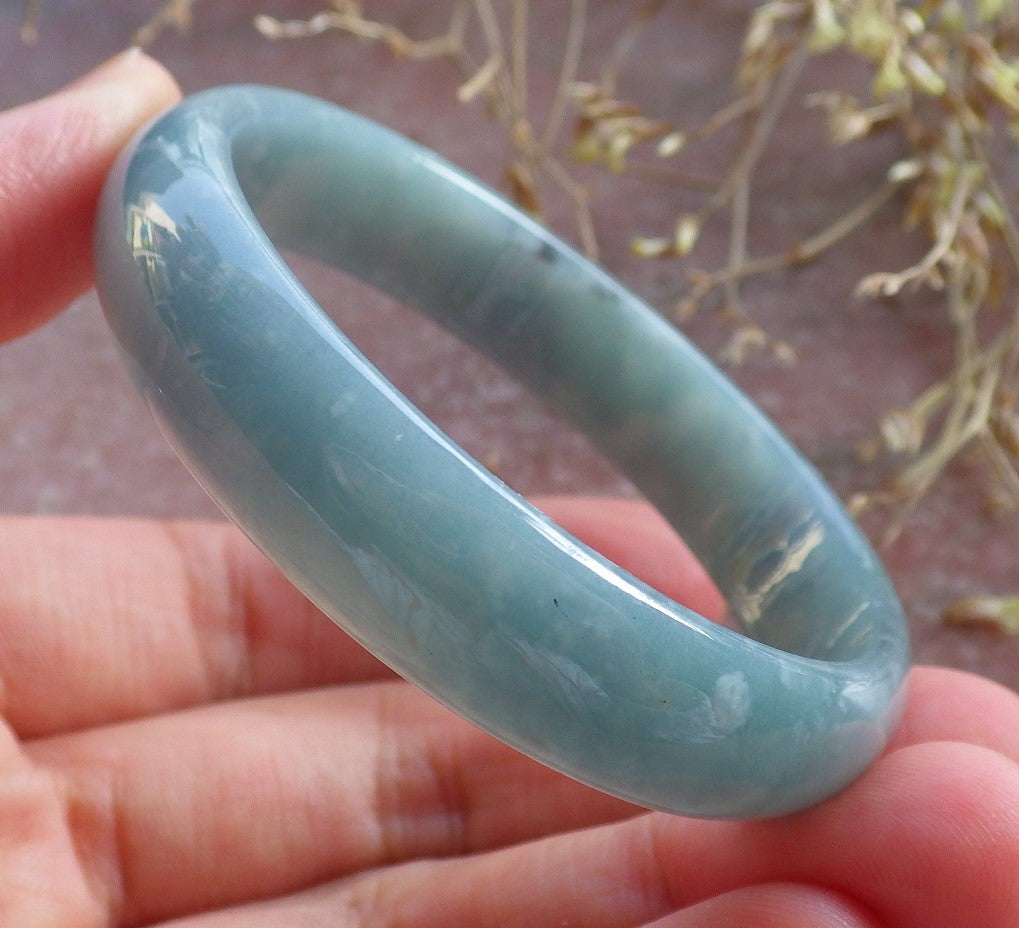 Certified Icy Green Burma 100% Natural A JADE Jadeite Bangle Bracelet 49 mm 手镯 642744 Small Size  TN
