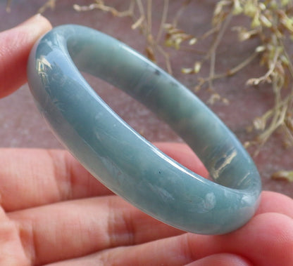 Certified Icy Green Burma 100% Natural A JADE Jadeite Bangle Bracelet 49 mm 手镯 642744 Small Size  TN