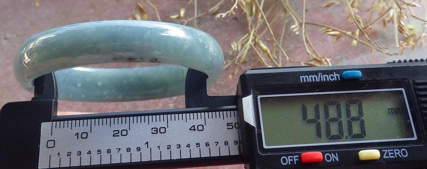 Certified Icy Green Burma 100% Natural A JADE Jadeite Bangle Bracelet 49 mm 手镯 642744 Small Size  TN