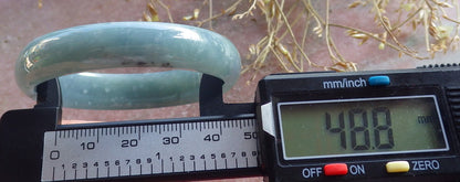 Certified Icy Green Burma 100% Natural A JADE Jadeite Bangle Bracelet 49 mm 手镯 642744 Small Size  TN