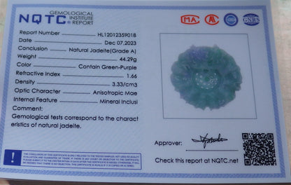 Certified Lavender Green Burma 100% Natural A Jade jadeite Pendant 9 Dragon Bead Necklace 九龙戏珠 643083  TN