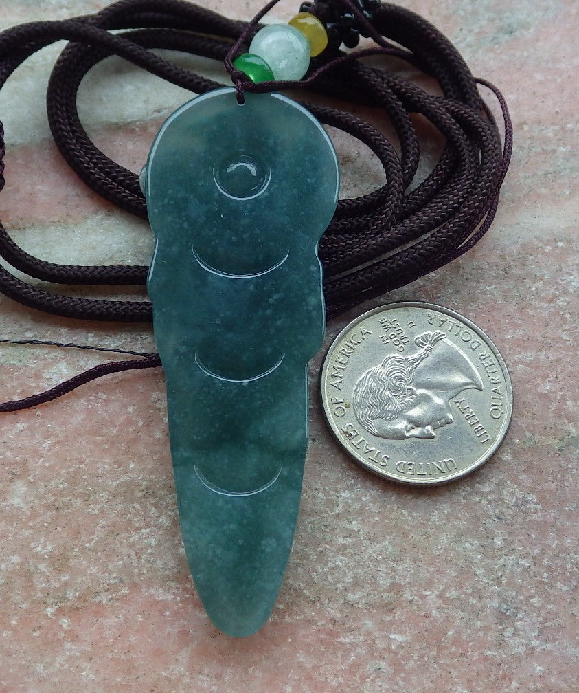 Certified Icy Green Burma 100% Natural A Jade jadeite Pendant Guanyin Kwan Yin Lotus Flower Sword Necklace 观音 643094  TN