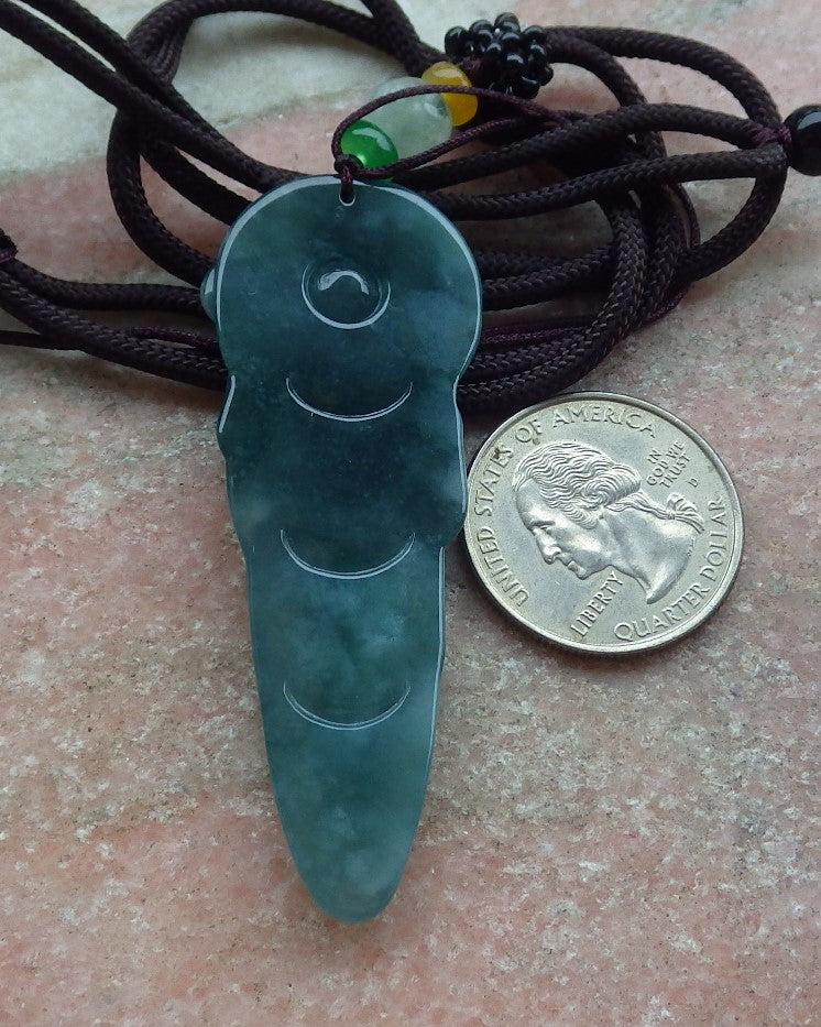 Certified Icy Green Burma 100% Natural A Jade jadeite Pendant Guanyin Kwan Yin Lotus Flower Sword Necklace 观音 643102  TN