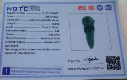 Certified Icy Green Burma 100% Natural A Jade jadeite Pendant Guanyin Kwan Yin Lotus Flower Sword Necklace 观音 643102  TN