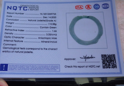 Certified Green Burma 100% Natural A JADE Jadeite Dragon Phoenix Bangle Bracelet 77 mm 手镯 643210  TN