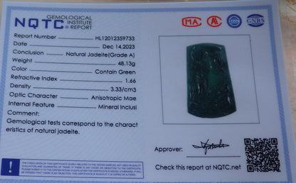 Certified Icy Blue Water Burma 100% Natural A Jade jadeite Pendant Landscape painting Guanyin Kwan Yin Tree Necklace 山水画 643286  TN