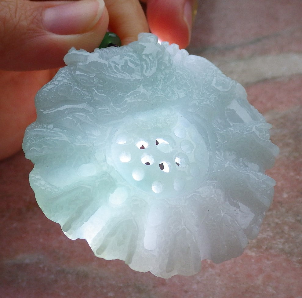 Certified Green Burma 100% Natural A Jade jadeite Pendant 9 Dragon Bead Necklace 九龙戏珠 643392  TN