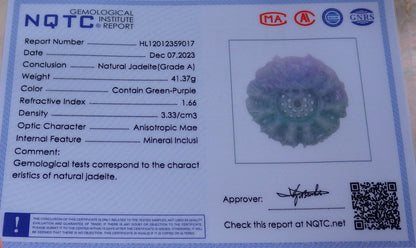 Certified Lavender Green Burma 100% Natural A Jade jadeite Pendant 9 Dragon Bead Necklace 九龙戏珠 643401  TN