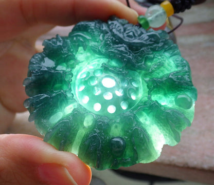 Certified Icy Green Burma 100% Natural A Jade jadeite Pendant 9 Dragon Bead Necklace 九龙戏珠 643581  TN