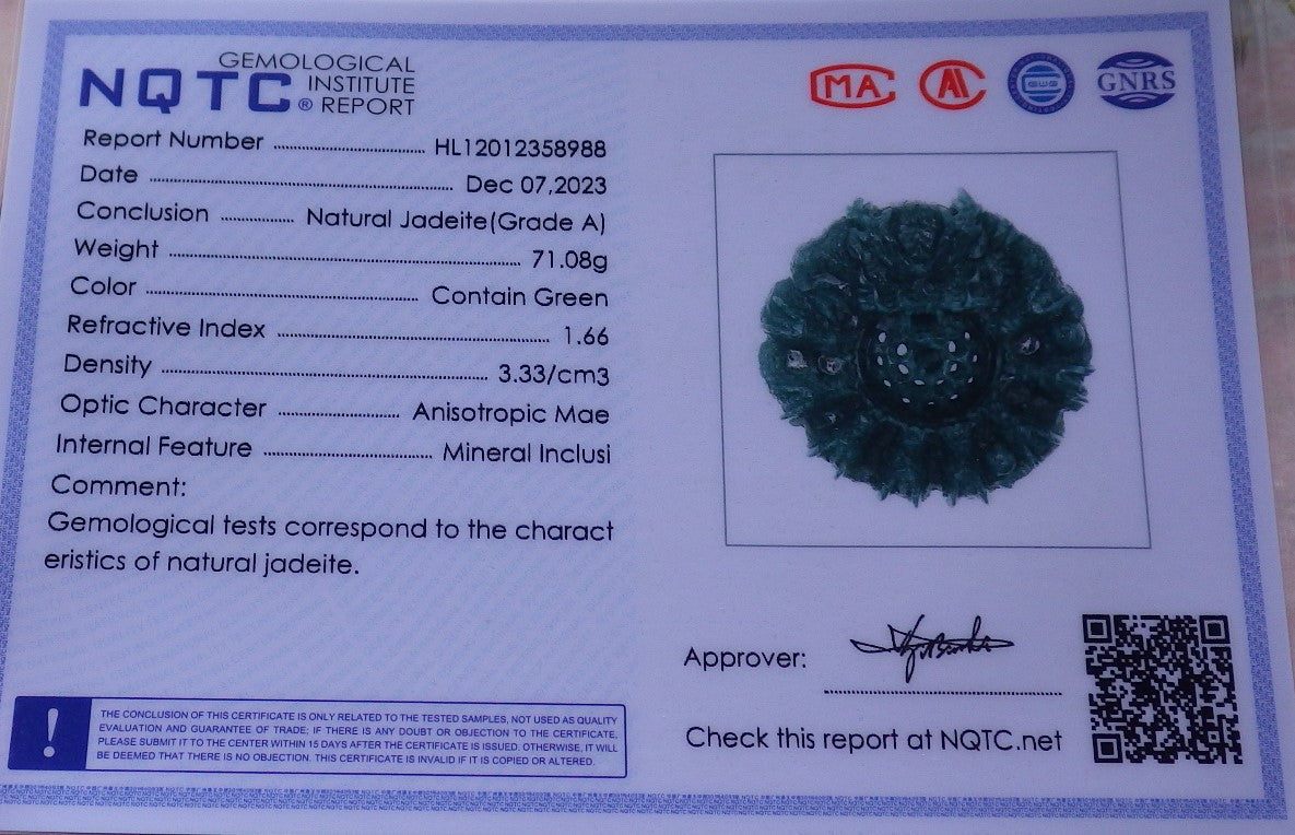 Certified Icy Green Burma 100% Natural A Jade jadeite Pendant 9 Dragon Bead Necklace 九龙戏珠 643590  TN