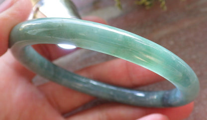 Certified Green Burma 100% Natural A JADE Jadeite Circle Bangle Bracelet 57 mm 手镯 643749  TN