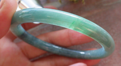 Certified Green Burma 100% Natural A JADE Jadeite Circle Bangle Bracelet 57 mm 手镯 643749  TN