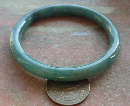 Certified Green Burma 100% Natural A JADE Jadeite Circle Bangle Bracelet 57 mm 手镯 643749  TN