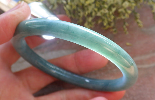 Certified Green Burma 100% Natural A JADE Jadeite Circle Bangle Bracelet 58 mm 手镯 643854  TN