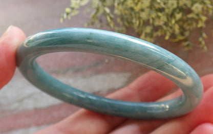 Certified Green Burma 100% Natural A JADE Jadeite Circle Bangle Bracelet 58 mm 手镯 643854  TN