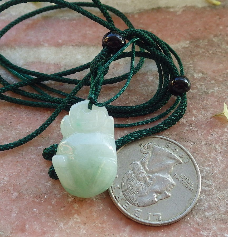 Certified Icy Green Burma 100% Natural A Jade jadeite Pendant Zodiac Pig Boar Money Coin Necklace 发财猪 643959  TN
