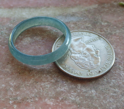 Certified Icy Green Burma 100% Natural A JADE Jadeite Circle RING USA. 10.25 戒指 644360  TN