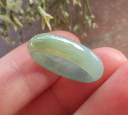 Certified Icy Yellow Green Burma 100% Natural A JADE Jadeite Circle RING USA. 6.25 戒指 644541  TN