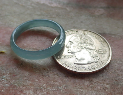 Certified Icy Green Burma 100% Natural A JADE Jadeite  Circle RING USA. 7.75 戒指 644820  TN